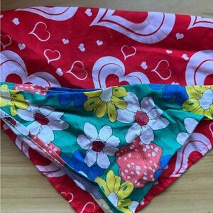 Heart and Floral dog bandannas (set of 2)